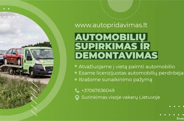 Automobilių utilizavimas ENTP pažyma.