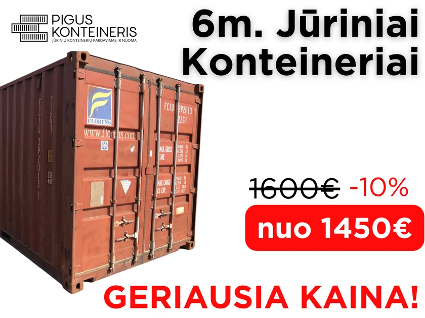  6m Konteineriai – Pristatymas ir Kokybė Garantuoti!