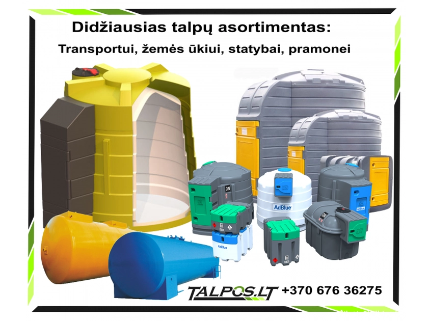  Aukščiausios kokybės talpos kuro, trąšų, vandens saugojimui