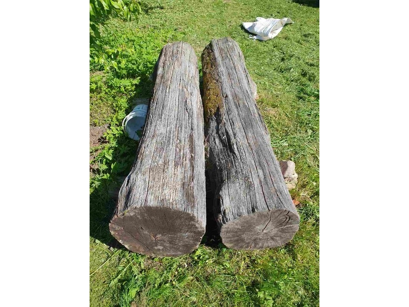  Ąžuolo rąstai 2-2,2 m, skersmuo 45-50 cm – 100 €/vnt.