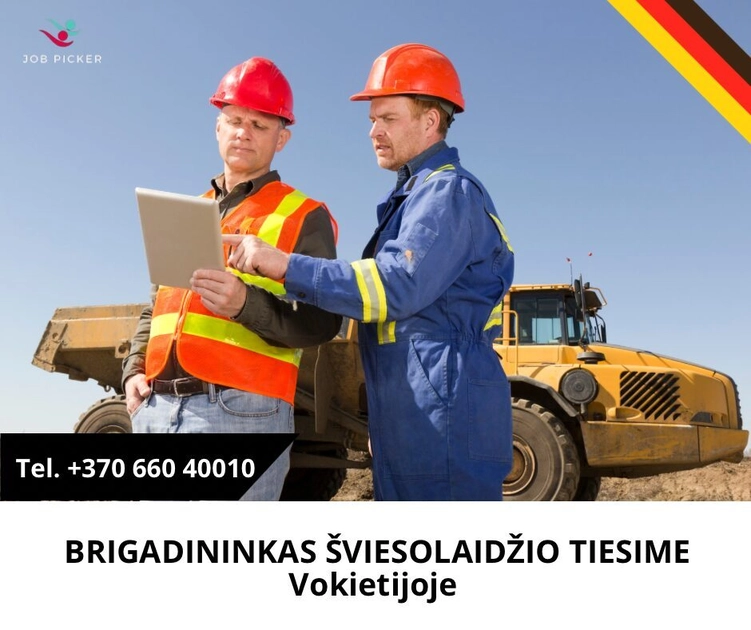  Brigadininkas Vokietijoje – 4000–4500 € ir tarnybinis automobilis!