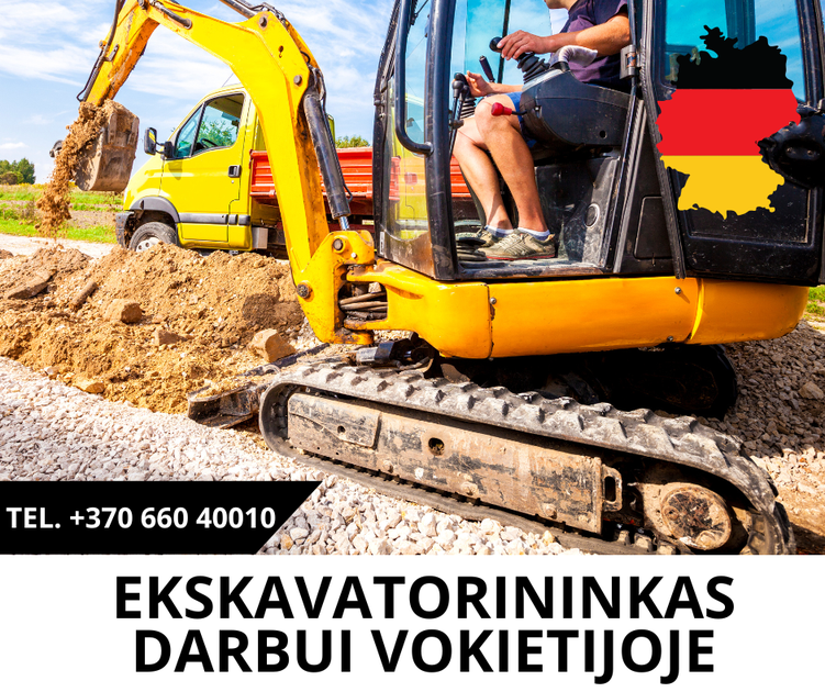  Ekskavatorininkas Vokietijoje: prisijunk prie šviesolaidžio tinklų!