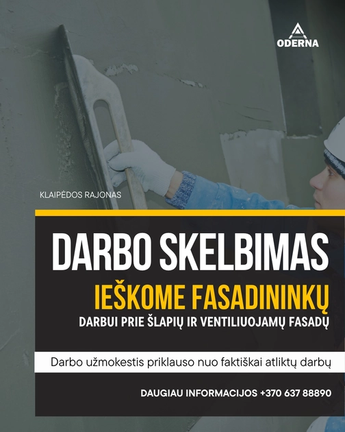  Ieškome fasadininko – prisijunk prie komandos Klaipėdos raj.