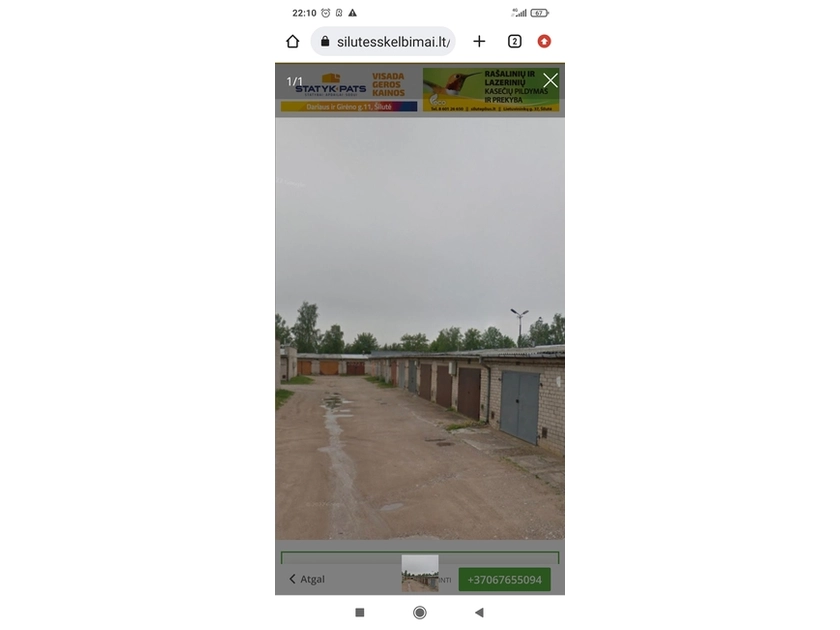  Garažas Cintioniškių arba Pramonės gatvėje – su dokumentais!