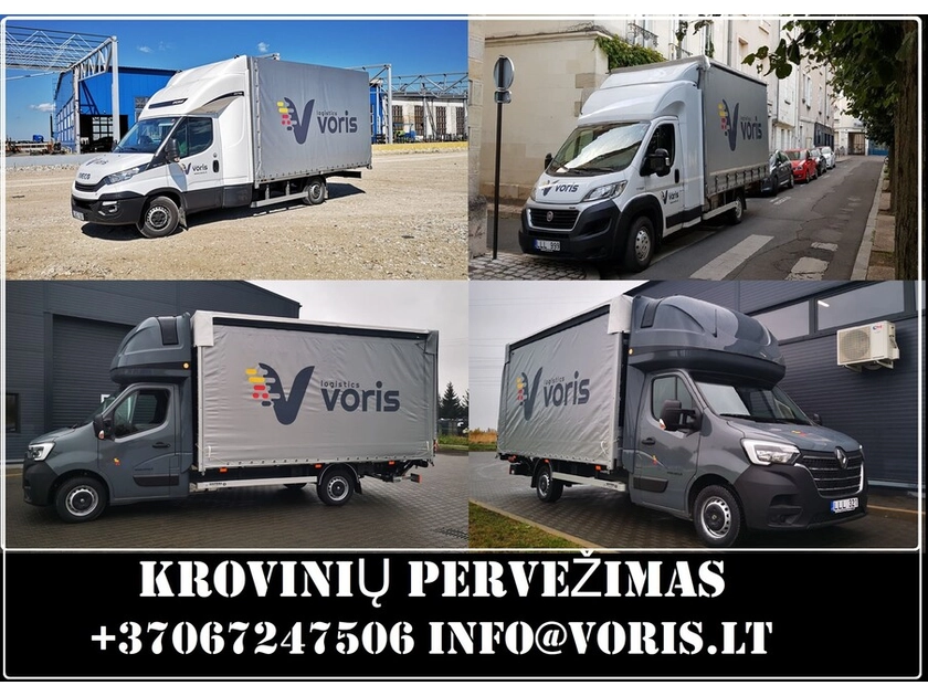  Greiti pervežimai tentais, šaldytuvais, platformomis