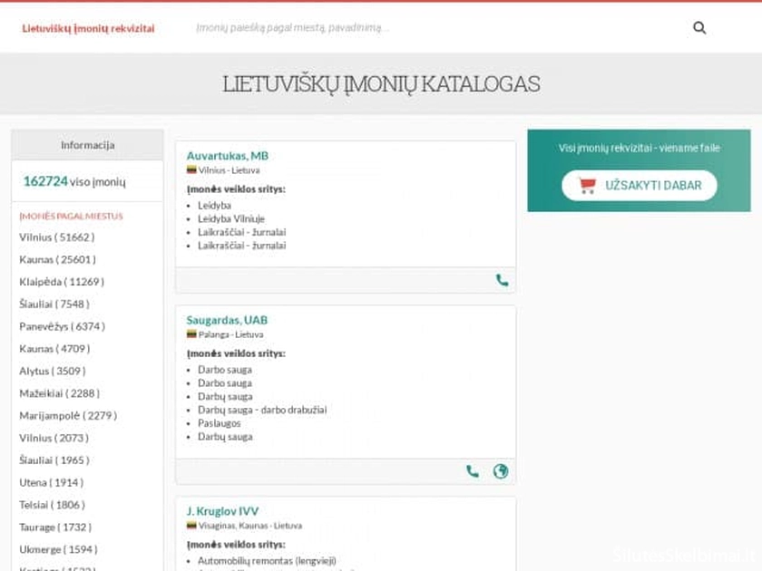  Įmonių rekvizitai greitai ir patogiai