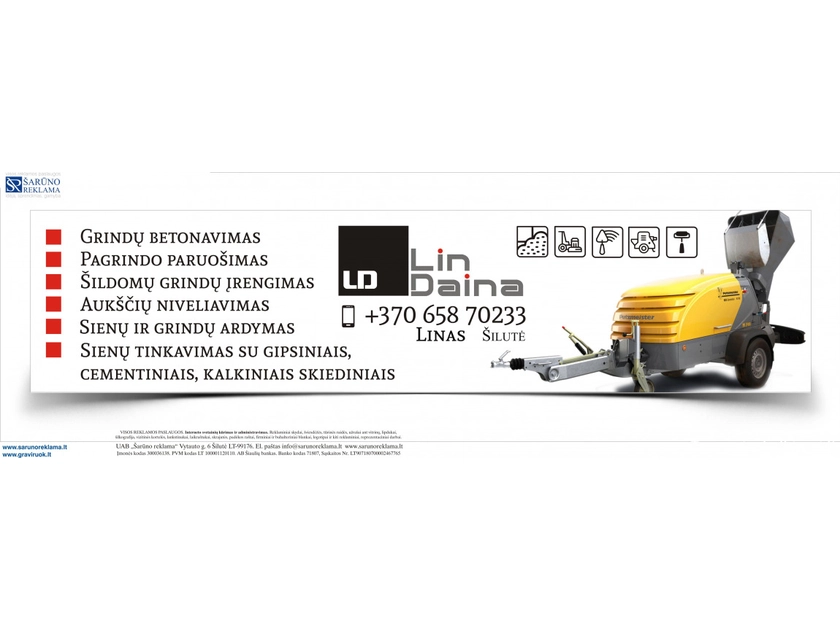  Ieškomas pagalbinis darbininkas gruntų betonavimui