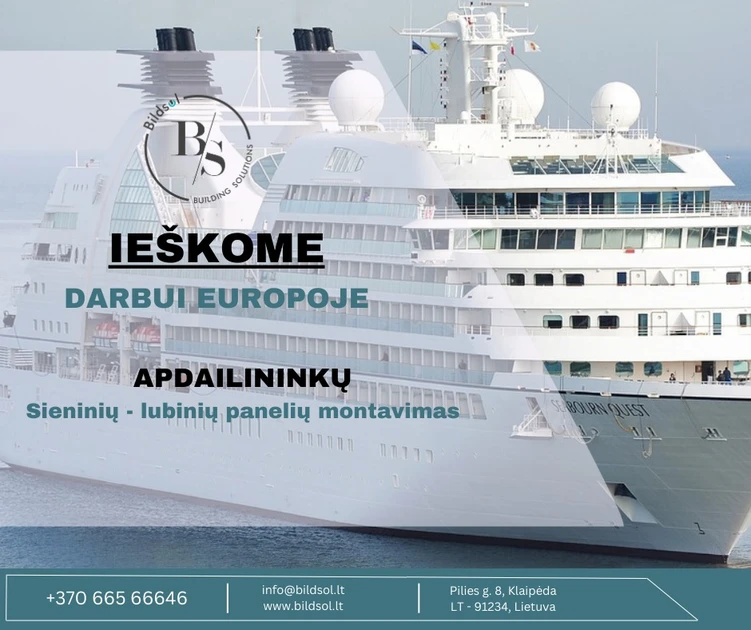  Ieškome apdailininkų Europoje – puikus atlyginimas 3200€!