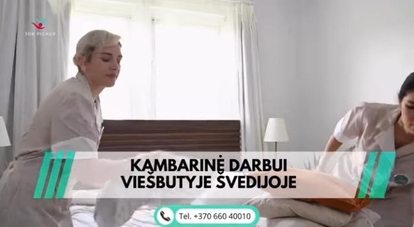  Kambarinė darbas Švedijoje su švedišku kontraktu!