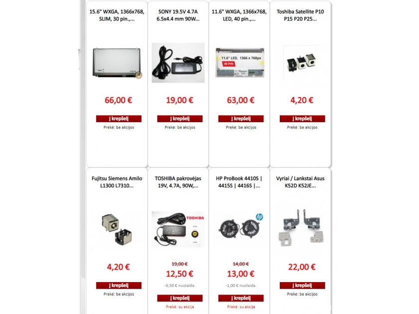  Kompiuterių detalės visiems modeliams – greitas pristatymas