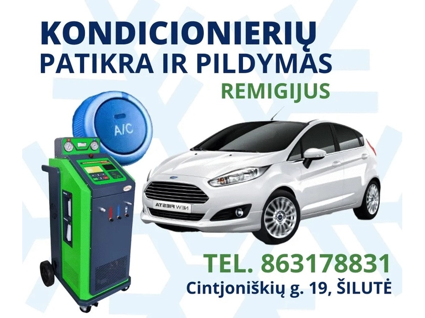 Kondicionierių remontas ir pildymas Šilutėje