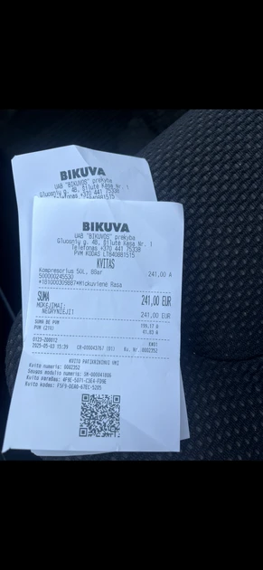  Oro kompresorius 50L su garantija – patikimas pasirinkimas!