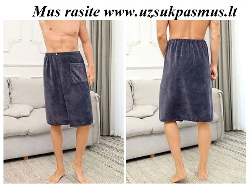  Pirties-saunos rankšluostis su kišene vyrams