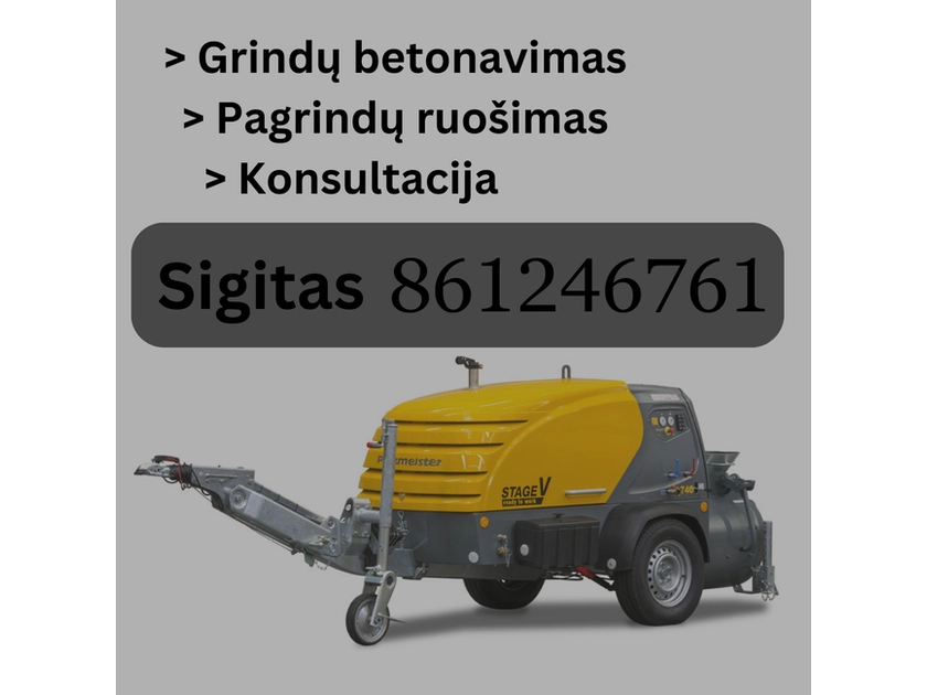  Profesionalus grindų betonavimas ir pagrindų ruošimas