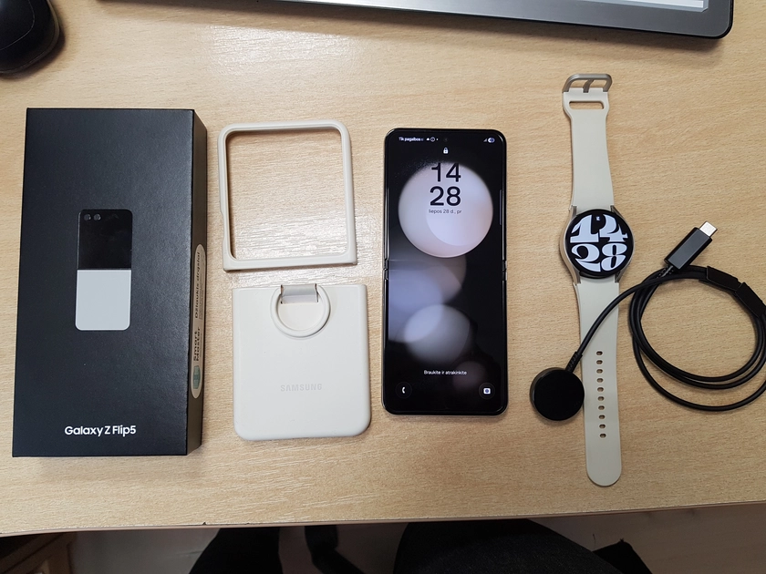  Samsung Galaxy Flip5 ir Galaxy Watch 6 – aukščiausios kokybės komplektas