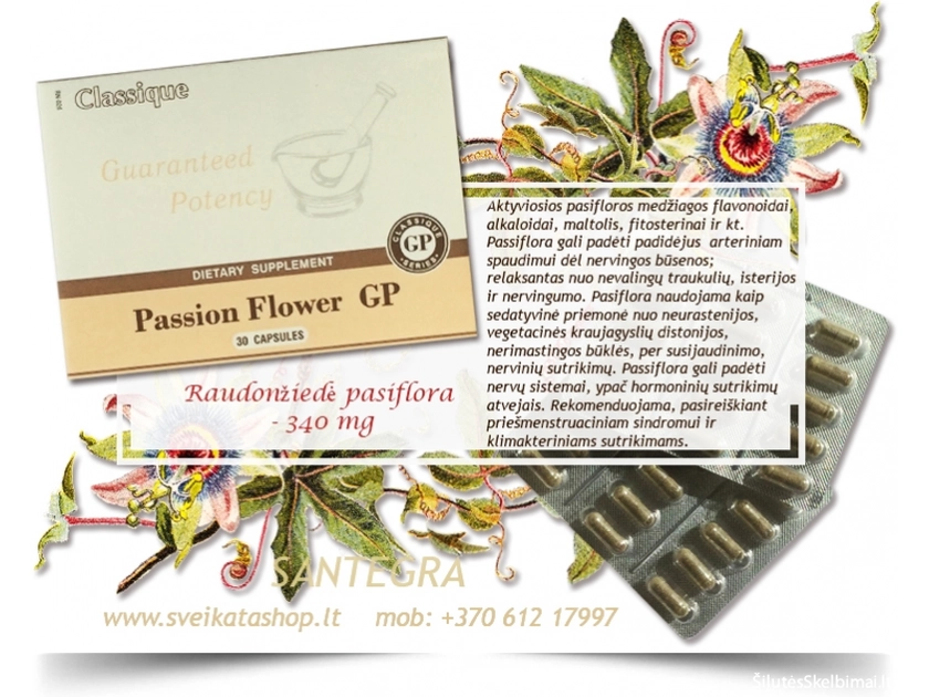  Išbandyk raminantį Passion Flower GP 30