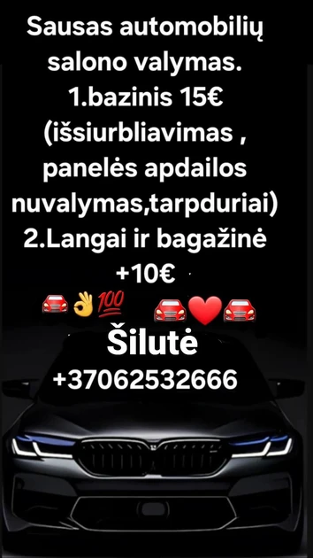  Sausas autosalono valymas – švara be drėgmės, užsisakykite dabar!