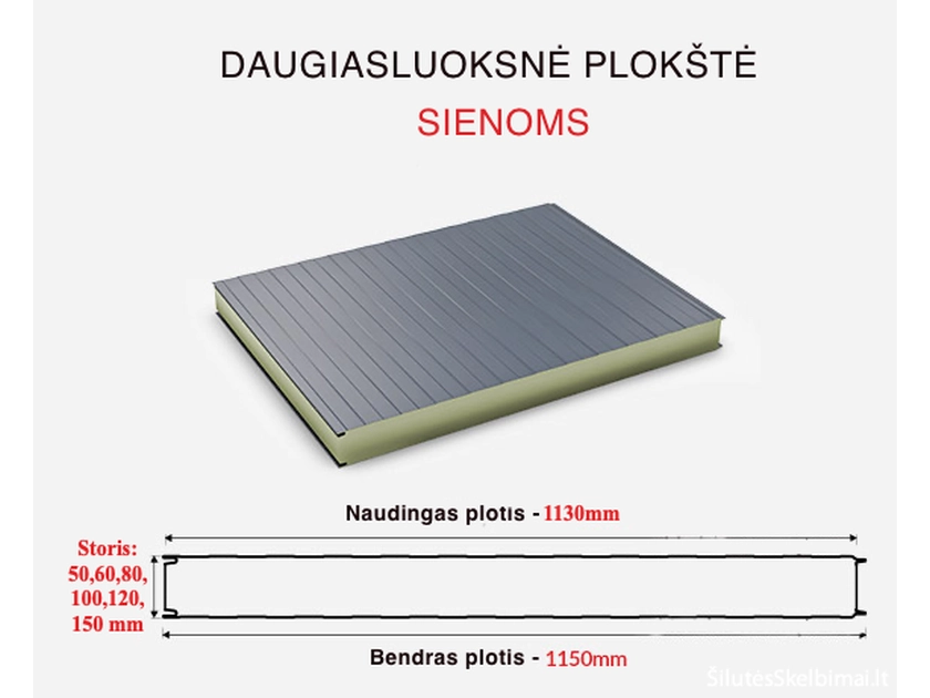  Energiškai efektyvios daugiasluoksnės plokštės