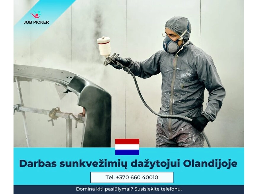  Sunkvežimių dažytojai – dirbk Olandijoje su patrauklia alga!