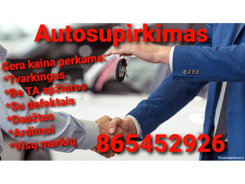  Supirkime Jūsų automobilį – greitai, patogiai, už gerą kainą!