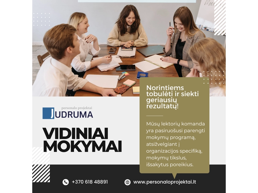  Vidiniai mokymai – jūsų komandos sėkmės raktas!