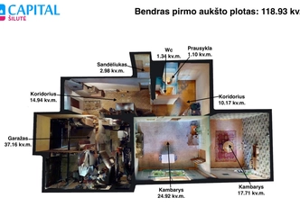 Puikus 6 kamb. kotedžas Pagryniuose su židiniu