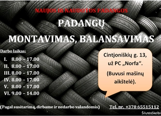 Naujos ir naudotos padangos, ratlankiai parduodami!