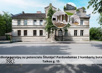 2 kambarių butas Šilutėje prie centro puikiai tinka gyvenimui ir verslui||Butas pirmame aukšte – patogus gyvenimui ar verslui Šilutėje||Remonto galimybės 2 kambarių butas Šilutėje, Taikos g. 15||Jaukūs 2 kambariai su nuostabia žemės ir ūkinio pastato dalimi Šilutėje||Gyvenimui ar komercijai – patogus 2 kamb. butas Šilutėje šalia mokyklų ir parduotuvių||Potencialaus remonto 2 kambarių butas Šilutėje, netoli miesto centro||Galimybė įsirengti verslo patalpas – 2 kamb. butas Šilutėje||Butas su žemės ir ūkinio pastato dalimi, Šilutės centre arčiau visko||Pirmajame aukšte esantis 2 kamb. butas su paruošta žemės dalimi Šilutėje||Laisvas pasiūlymas – 2 kambariai, galimybė įrengti nedidelį verslą Šilutėje||Galimybė pritaikyti patalpas verslui – 2 kamb. butas Taikos g. Šilutėje||Butas su žemės dalimi ir ūkiu – puikus pasirinkimas naujai šeimai ar verslui||Šilutės centre – patogus 2 kambarių butas su galimybe keisti ir įrengti pagal poreikius||Butas su galimybe įsirengti vaikų darželį ar poilsio zoną Šilutėje||Pirmo aukšto 2 kamb. butas su skoningomis vizualizacijomis – Šilutėje||Būstas gyvenimui ar verslui – 2 kamb. butas su žemės ir ūkinio pastato galimybėmis||Butas šalia švietimo įstaigų – puiki vieta jaunai šeimai Šilutėje||Remonto laukiantis 2 kamb. butas su potencialu – Šilutė šalia centro||Galimybė įsirengti nedidelį verslą ar butą šalia miesto centro Šilutėje||Ypatinga vieta – 2 kamb. butas su žemės plotu ir ūkiu Šilutėje||Verslo galimybės Šilutėje: patalpų įrengimas pagal poreikius||Puiki investicija – 2 kambarių butas prie centro su žemės dalimi Šilutėje||Butas su išlikusiomis senomis durimis ir galimybe keisti interjerą Šilutės centre||Vieta šalia mokyklų ir parduotuvių – 2 kamb. butas Šilutė su potencialu||Pradėkite verslą – 2 kamb. butas su privačia žemės ir ūkinio pastato dalimi Šilutėje