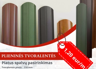 Plieno tvoražaliava tik 1,20€/m įskaitant PVM||Apsaugokite teritoriją ilgaamže ir atsparia plienine tvoraža||Spalvų įvairovė ir patikimas apsisaugojimas privačiai bei pramonės naudai||Ilgaamžės ir korozijai atsparios plieninės tvoros už ypač gerą kainą||Užsakykite plienines tvoras iš Klaipėdos Stogų – kokybė ir patikimumas