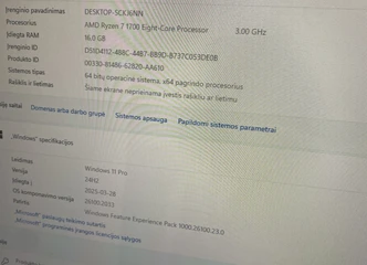 Galingas stacionarus kompiuteris su AMD Ryzen 7 – žaidimų pasaulis laukia!