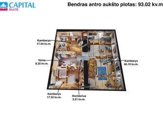 Svetainė su židiniu ir nauja terasa